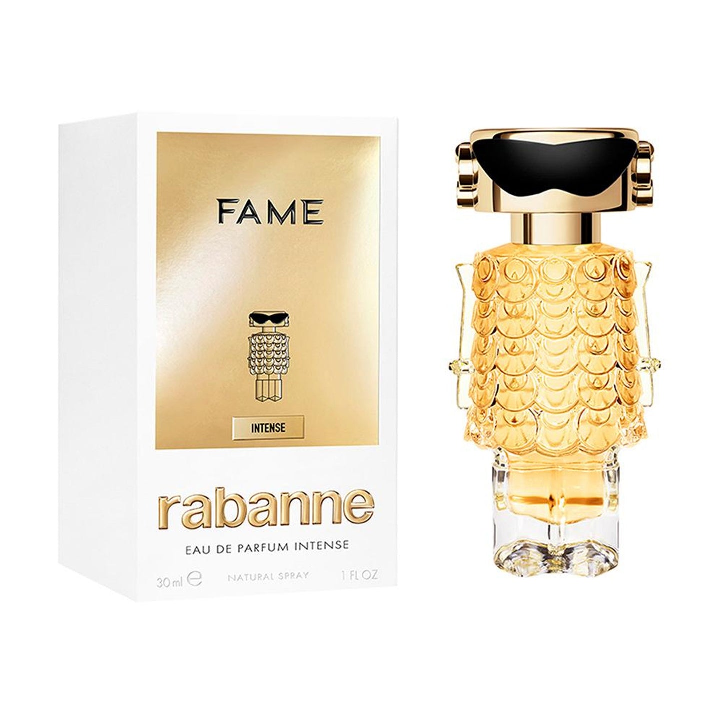 Rabanne Fame Intense Eau de Parfum carton and packaging