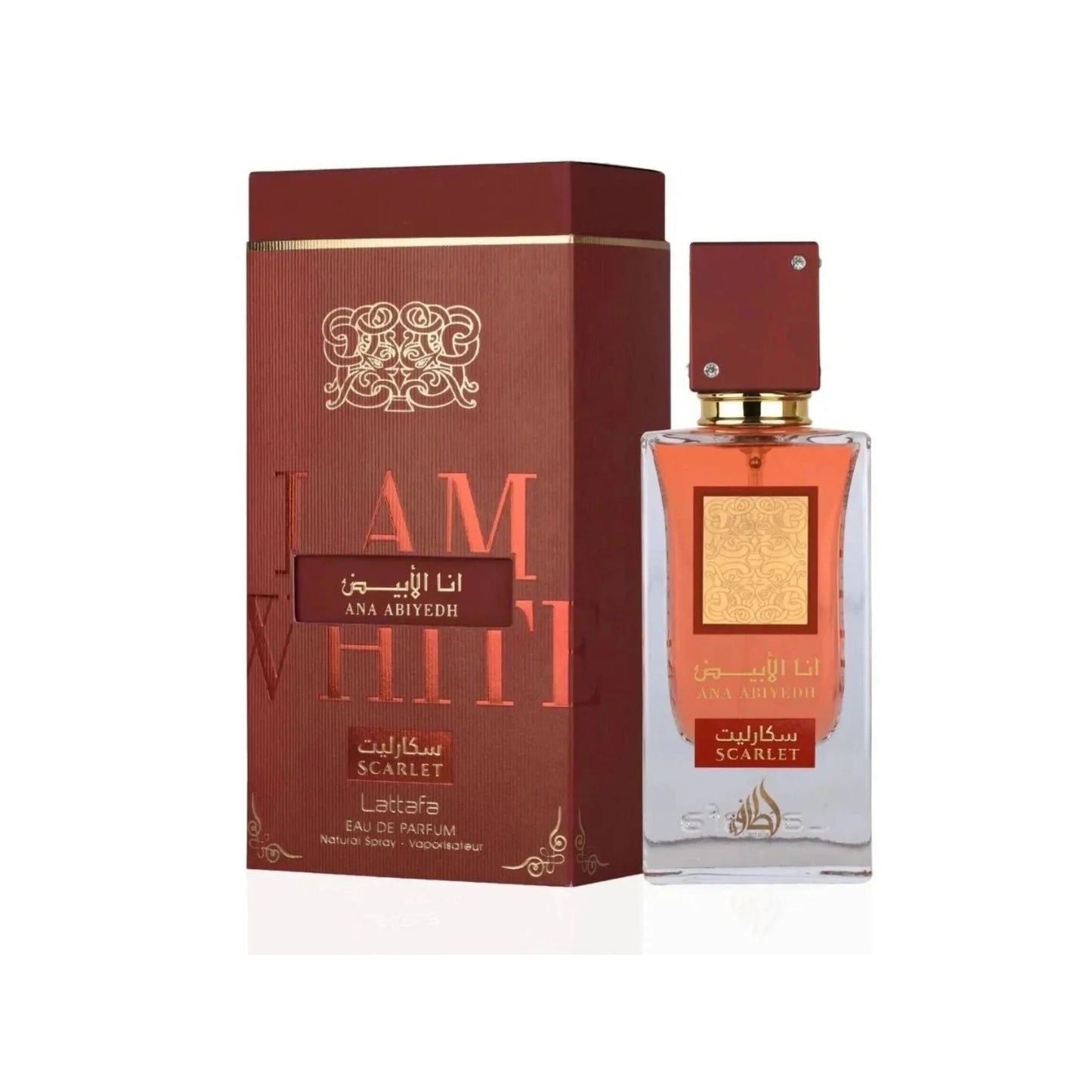 Lattafa Ana Abiyedh Scarlet Eau de Parfum packaging box