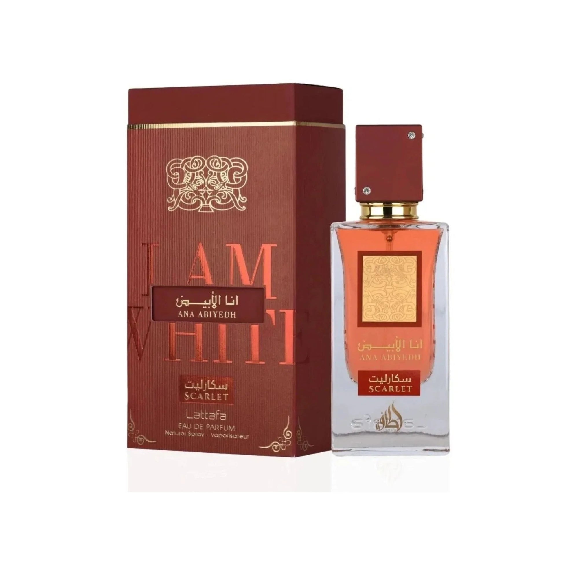 Lattafa Ana Abiyedh Scarlet Eau de Parfum packaging box