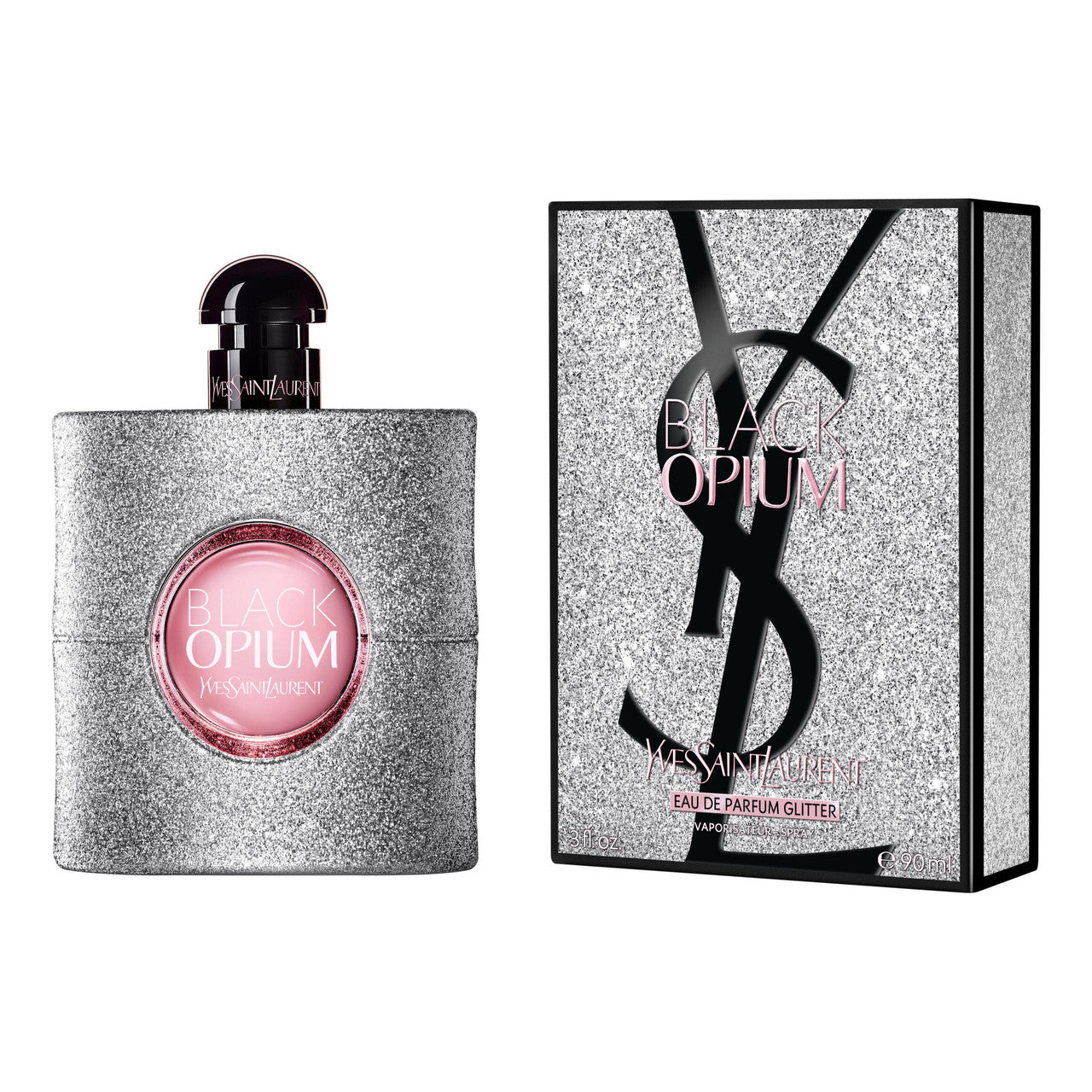 Yves Saint Laurent Black Opium Glitter Eau de Parfum carton and packaging