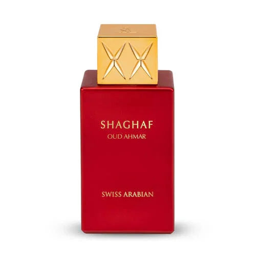 Swiss Arabian Shaghaf Oud Ahmar Eau de Parfum bottle and box