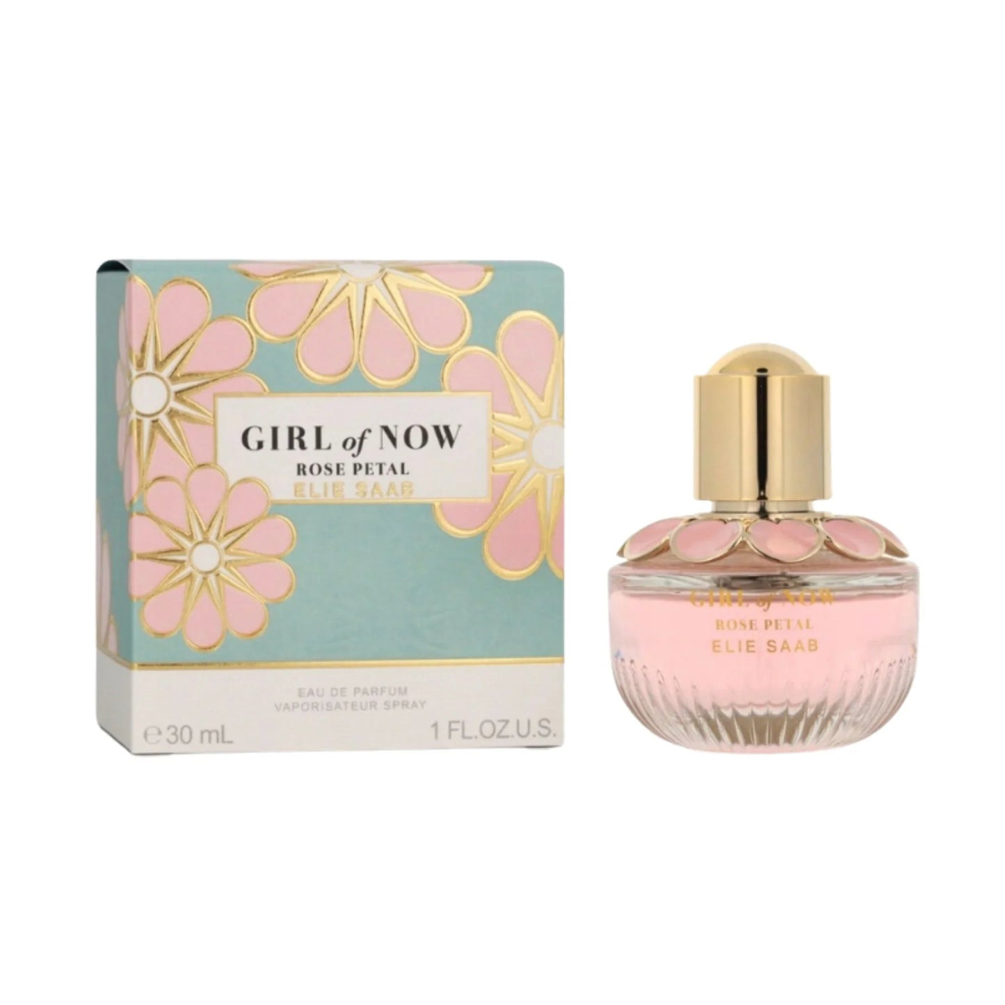 Elie Saab Girl Of Now Rose Petal Eau de Parfum bottle close-up detail