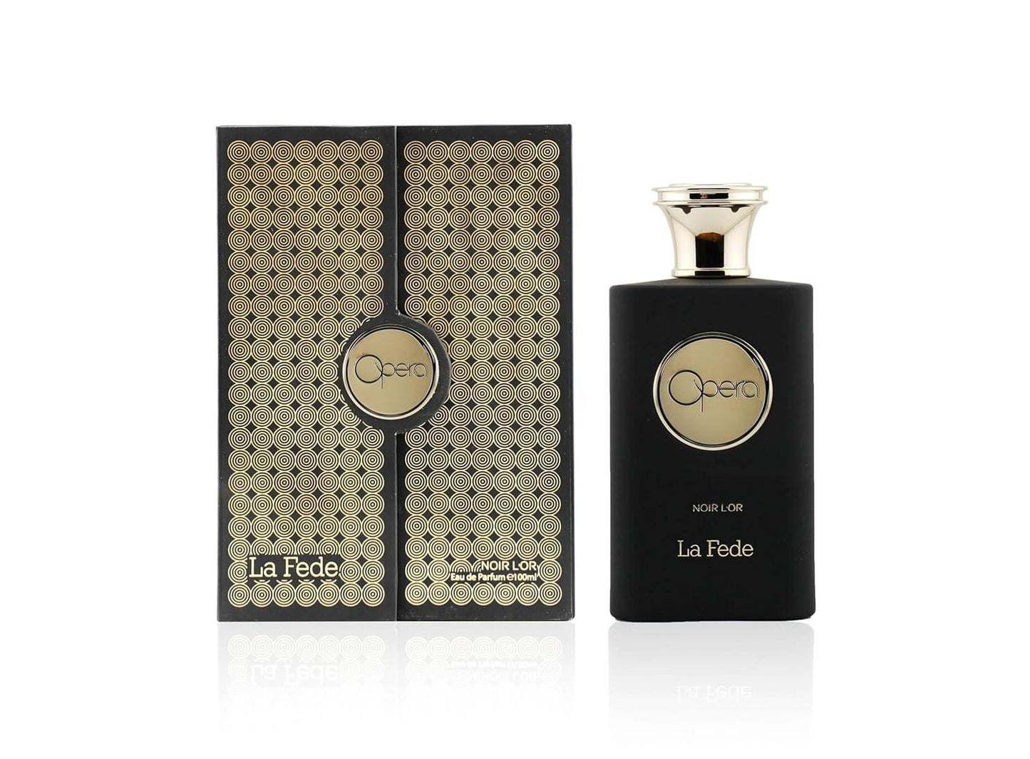 Khadlaj La Fede Opera Noir L'or Eau de Parfum perfume bottle