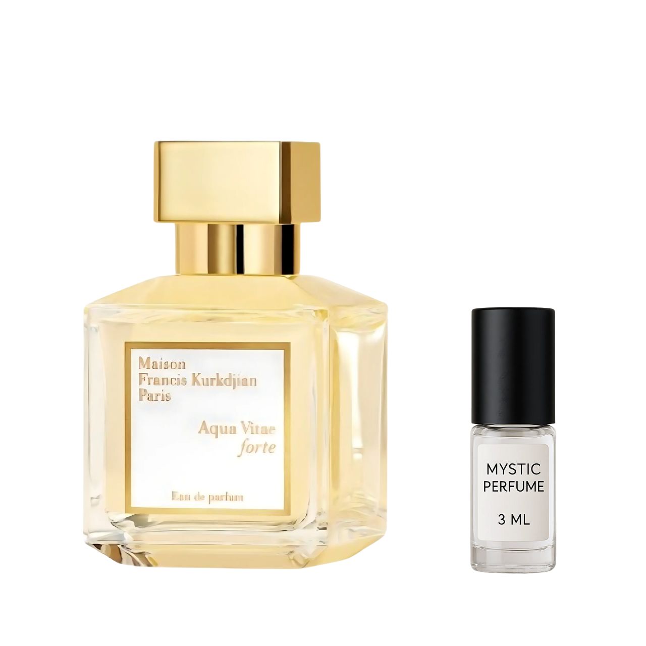 Maison Francis Kurkdjian Aqua Vitae Forte sample vial label detail