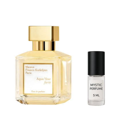 Maison Francis Kurkdjian Aqua Vitae Forte sample vial label detail