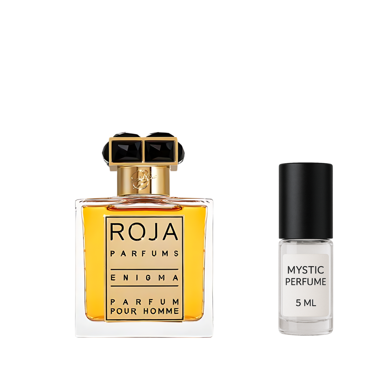 Roja Enigma Pour Homme Parfum sample vial label detail