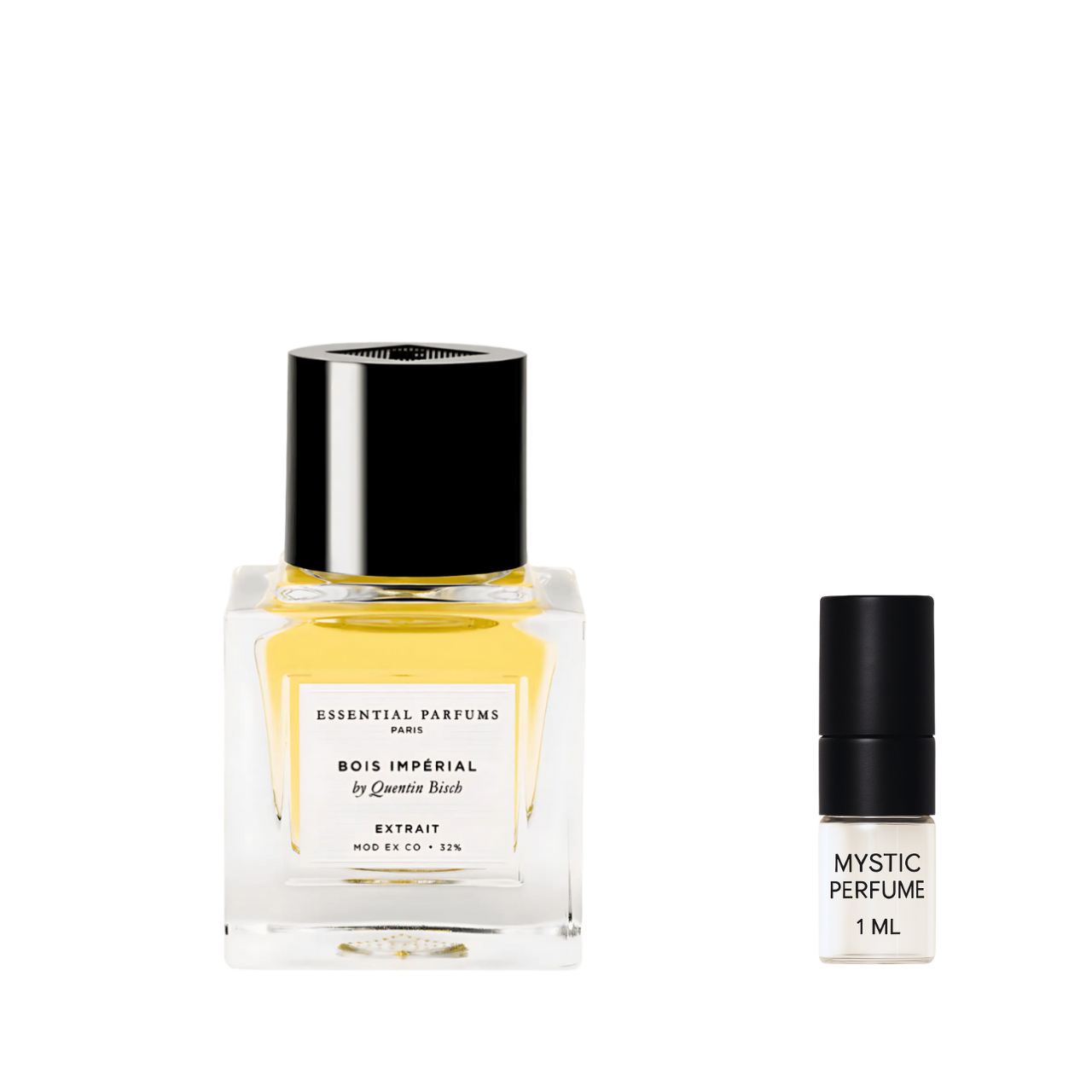 Essential Parfums Bois Imperial Extrait Parfum sample vial label detail