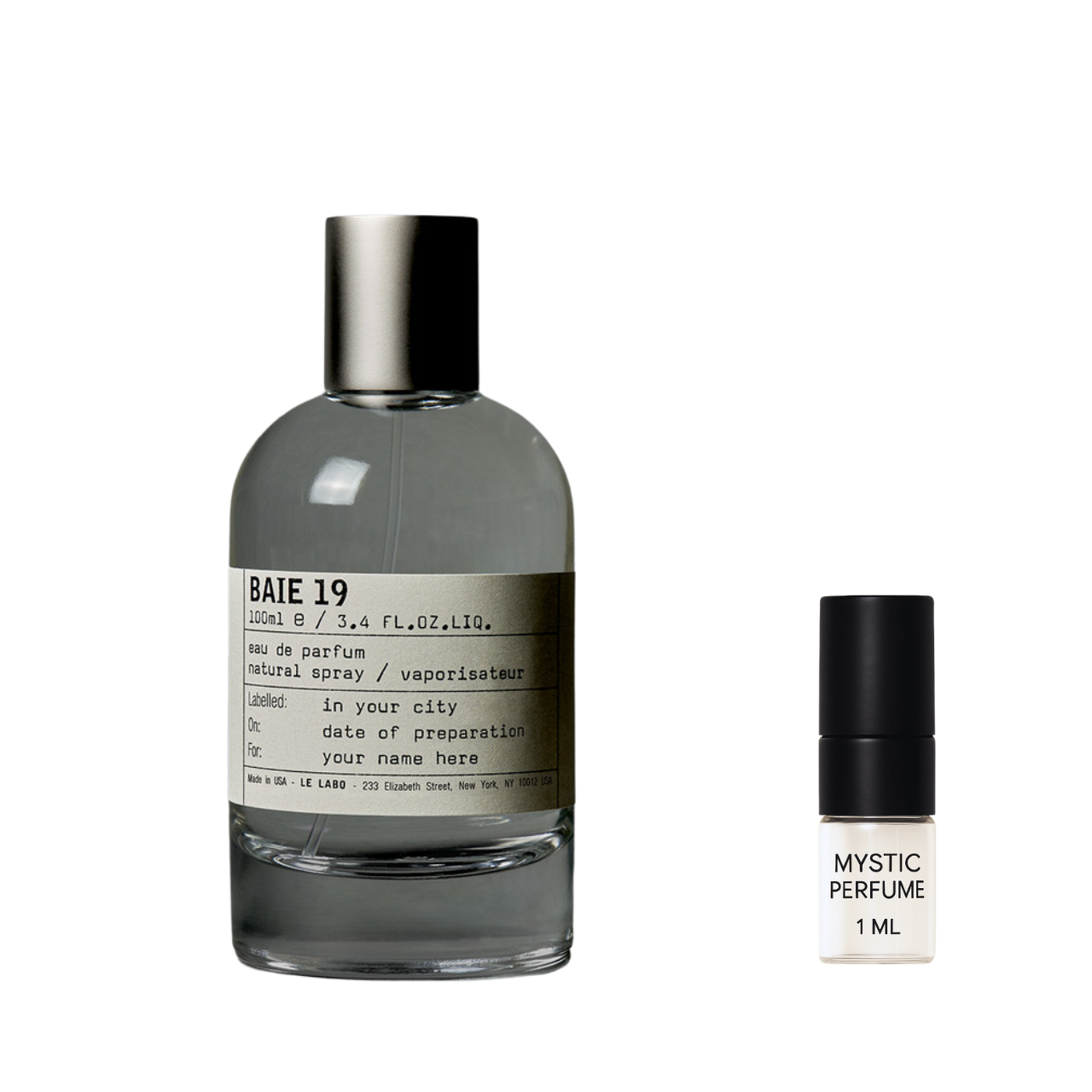 Le Labo Baie 19 sample vial label detail