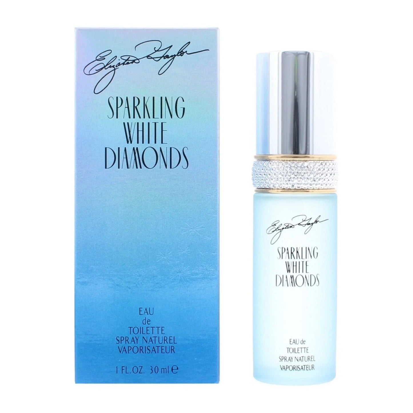 Elizabeth Taylor Sparkling White Diamonds Eau de Toilette bottle and box
