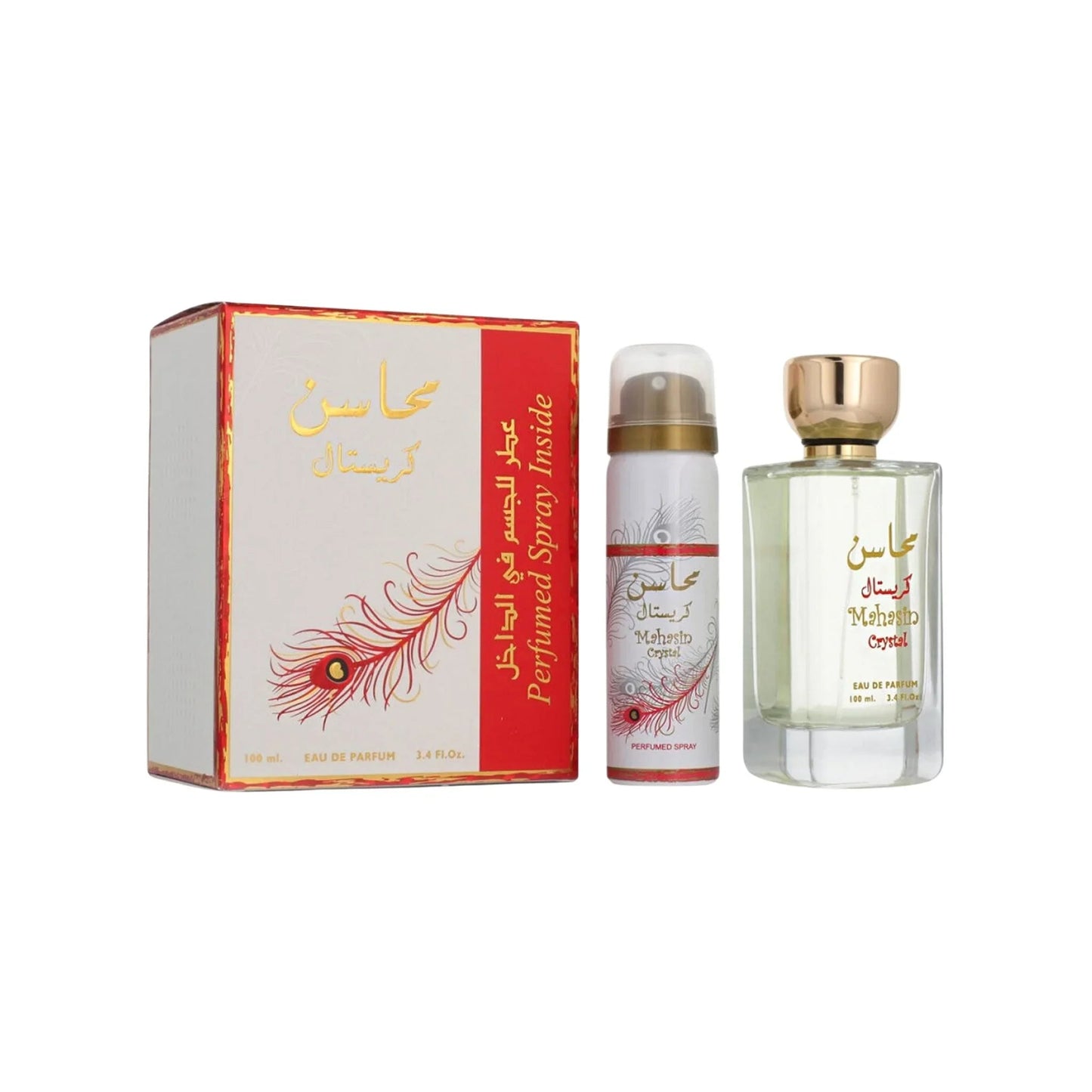 Lattafa Mahasin Crystal Eau de Parfum packaging box