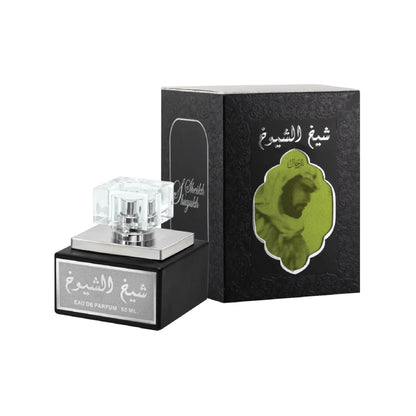 Lattafa Sheikh Al Shuyukh Eau de Parfum bottle and box