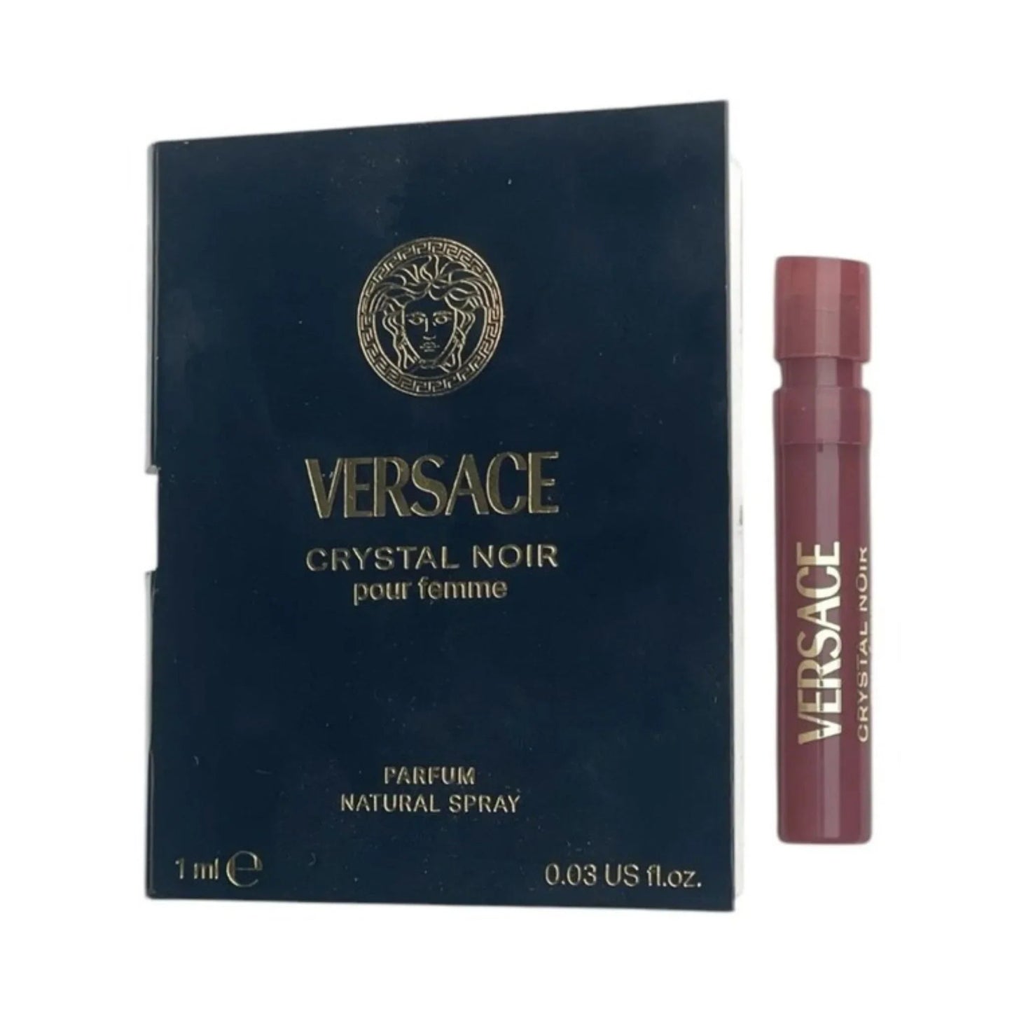 Versace Crystal Noir Parfum bottle close-up detail