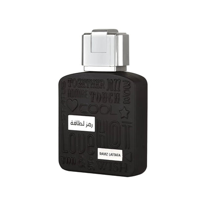 Lattafa Ramz Silver Eau de Parfum bottle and box