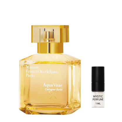 Maison Francis Kurkdjian Aqua Vitae Forte Cologne sample vial label detail