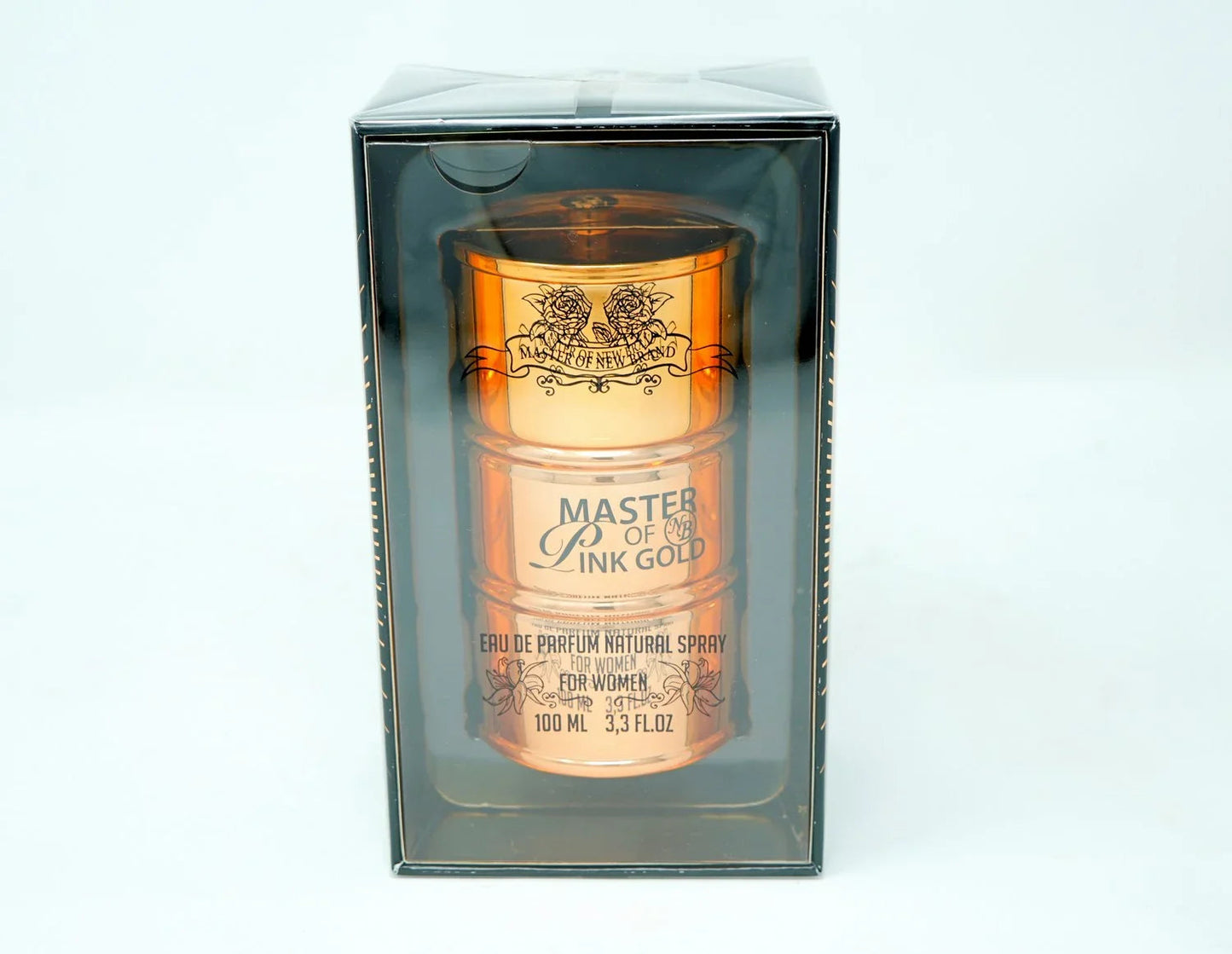 New Brand Master Gold Pink Eau de Parfum perfume bottle