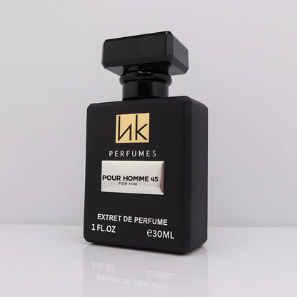 Pour Homme 45 carton and packaging