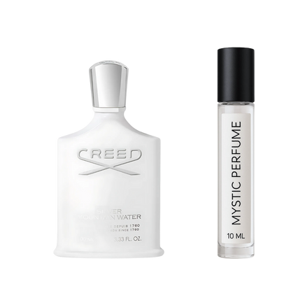 Creed Silver Mountain Water sample vial label detail
