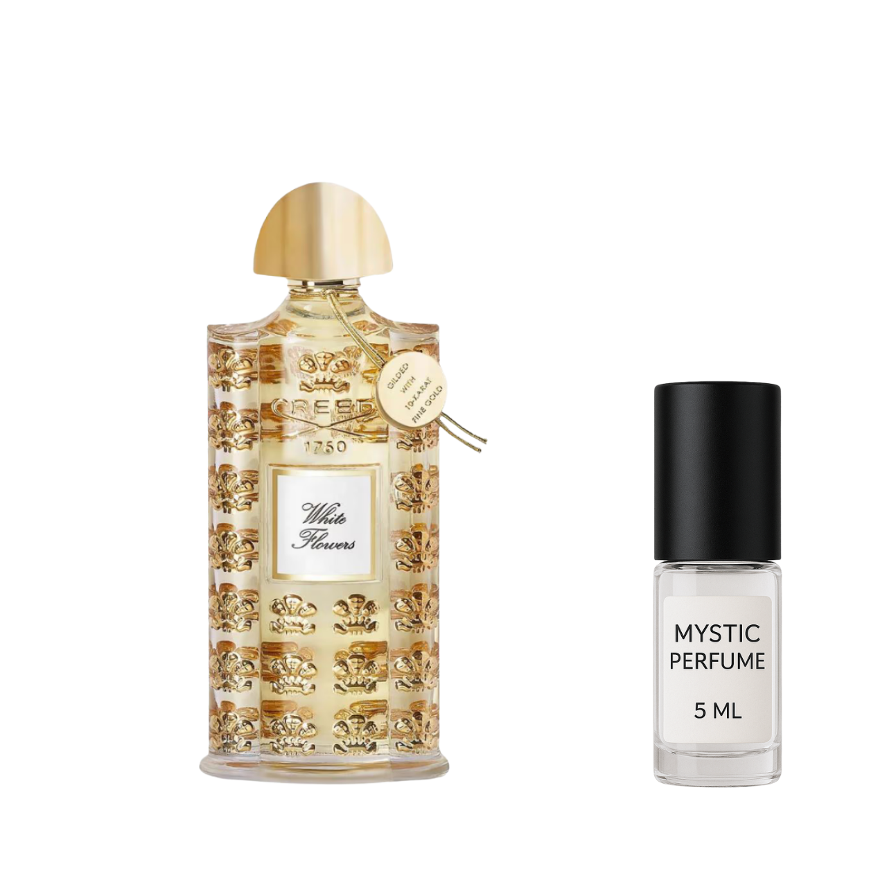 Creed White Flowers sample vial label detail