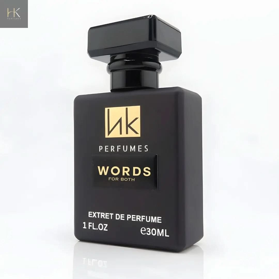 Words perfume bottle