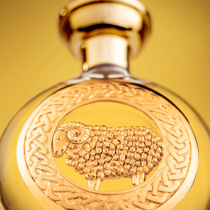 Boadicea the Victorious Golden Aries bottle close-up detail