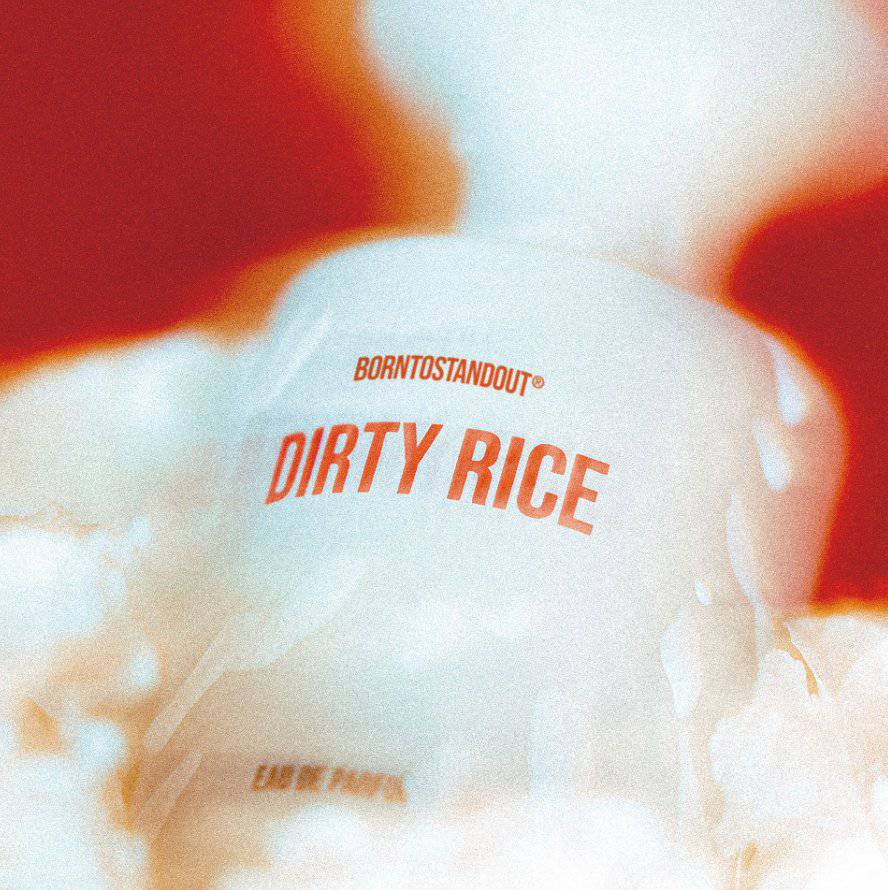 BORNTOSTANDOUT Dirty Rice bottle and box