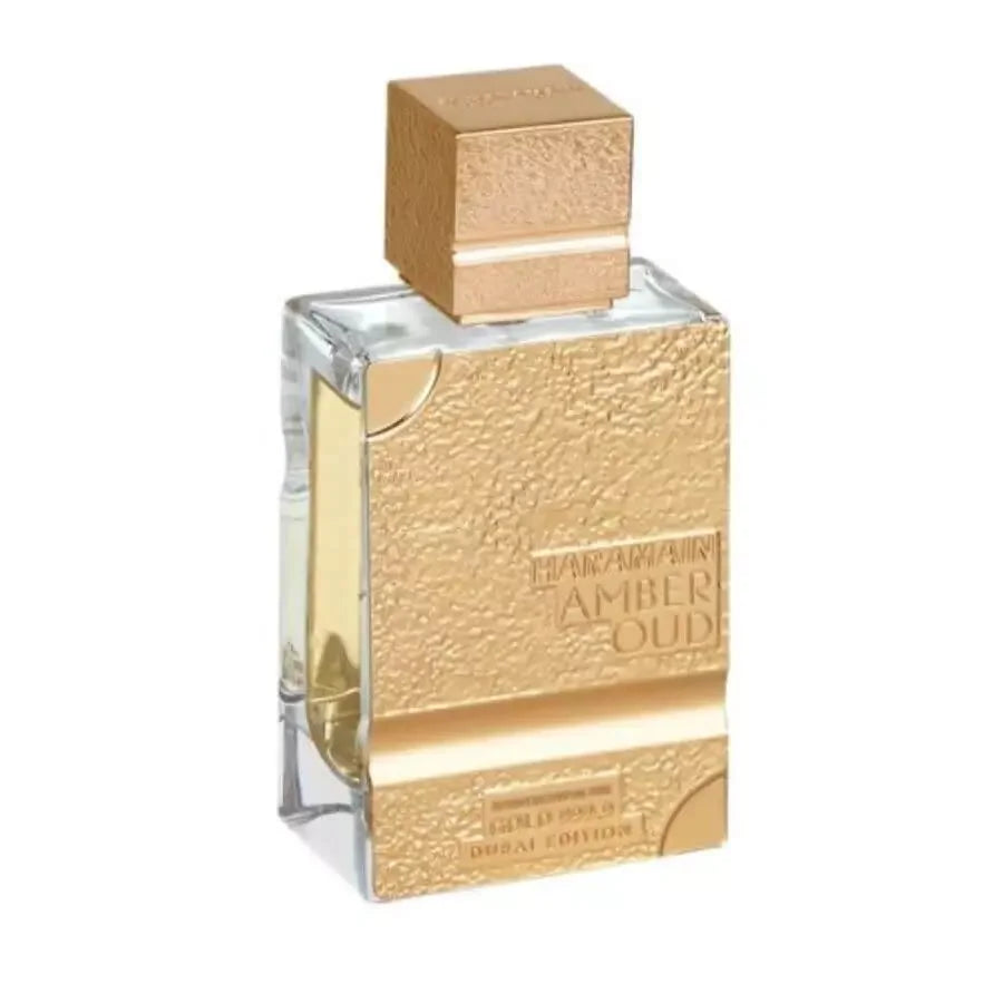 Al Haramain Amber Oud Gold 999.9 Dubai Edition Extrait de Parfum bottle and box