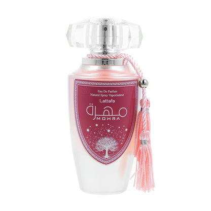 Lattafa Mohra Silky Rose Eau de Parfum packaging box